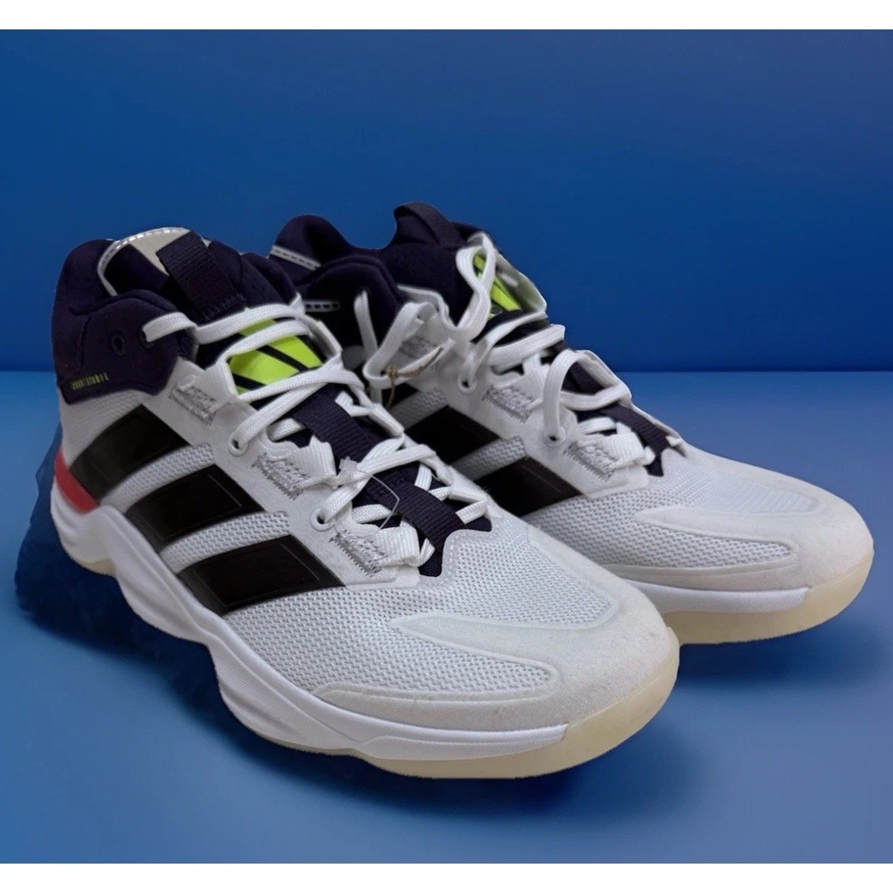 Adidas NWT Court Stabil Indoor JH5163  white/purple Men's size 10